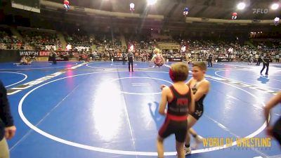 67 lbs Consi Of 16 #1 - Zachariah Felts, Ft. Gibson Takedown Club vs Colt Rosentreter, Purler Wrestling, Inc