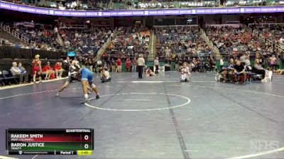 2A 150 lbs Quarterfinal - Rakeem Smith, West Caldwell vs Baron Justice, Trinity