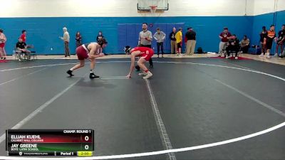 165 lbs Champ. Round 1 - Elijah Kuehl, Calvert Hall College vs Jay Greene, Boys` Latin School