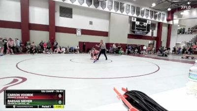 76-83 lbs Quarterfinal - Carson Voorde, Midwest Xtreme WA vs Raegan Niemer, Franklin Central WC