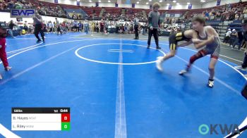 58 lbs Quarterfinal - Boone Hayes, Weatherford Youth Wrestling vs Leland Riley, Midwest City Bombers Youth Wrestling Club