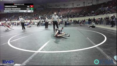 57 lbs Consolation - Lennon Phipps, Hilldale Youth Wrestling Club vs Michele Thompson, Wyandotte Youth Wrestling