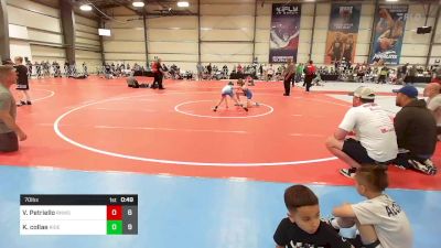 70 lbs Rr Rnd 2 - Vincent Petriello, RedNose Wrestling School - ES vs Korben Collae, Ride Out Blue