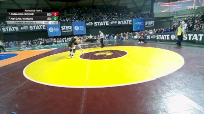 Girls 1B/2B/1A 155 Champ. Round 2 - Abygail Vargas, Lake Roosevelt (Girls) vs Annalisa Bouge, Republic-Curlew (Girls)