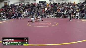 120 lbs Semifinal - Joe Bachmann, Faith Christian Academy vs Lukas Littleton Mascaro, Malvern Prep