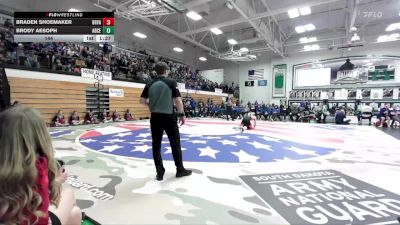 144 lbs Semis & 1st Wb (8 Team) - Brody Aesoph, Aberdeen Central vs Braden Shoemaker, Brandon Valley