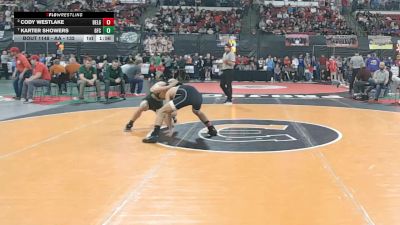 AA - 132 lbs Quarterfinal - Karter Showers, Great Falls CMR vs Cody Westlake, Belgrade