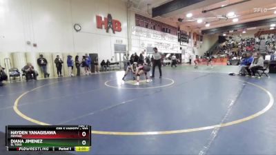 100 lbs Champ. Round 2 - Hayden Yanagisawa, Mayfair vs Diana Jimenez, El Toro