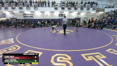 91 lbs Cons. Round 2 - Luke Gale, Riverton Middle School vs Jace Porter, Lander Middle School