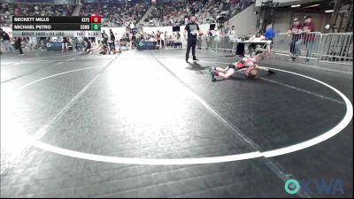 61 lbs Round Of 16 - Beckett Mills, Keystone Kids Wrestling Club vs Michael Petro, Cowboy Wrestling Club
