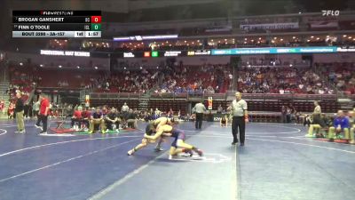 3A-157 lbs Cons. Round 2 - Brogan Ganshert, Davenport Central vs Finn O`Toole, Iowa City, Liberty