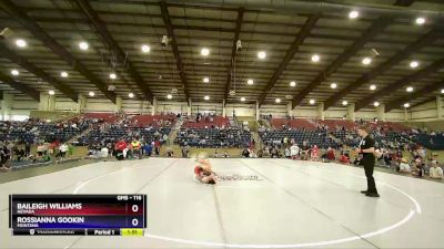 116 lbs Cons. Semi - Baileigh Williams, Nevada vs Rossianna Gookin, Montana