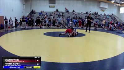 92 lbs Cons. Round 2 - Weston Ward, Columbia City Wrestling Club vs Hunter Ramey, Oak Hill Wrestling Club