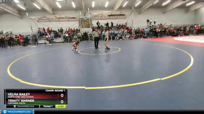 105 lbs Champ. Round 1 - Trinity Warner, Cheyenne South vs Velma Bailey ...