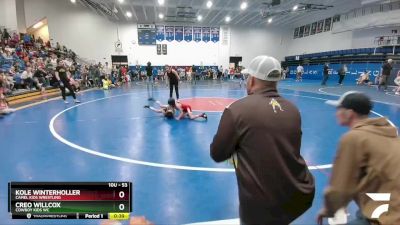 53 lbs Cons. Semi - Kole Winterholler, Camel Kids Wrestling vs Creo Willcox, Cowboy Kids WC