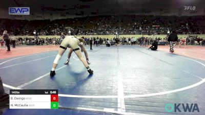 140 lbs Consi Of 4 - Brady Owings, Weatherford Youth Wrestling vs Nixon McCaulla, Deer Creek Wrestling Club