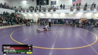 105 lbs Cons. Round 3 - Eli Asay, Cody Middle School vs Brody McCoid, Worland Middle School