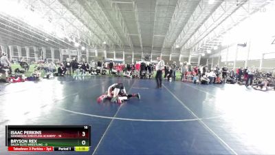 92 lbs Quarters & Wb (16 Team) - Bryson Rex, Salem Elite Wrestling vs Isaac Perkins, Sanderson Wrestling Academy