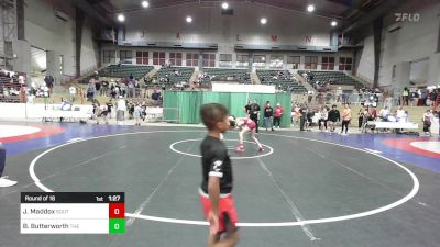 90 lbs Round Of 16 - Jensen Maddox, South Paulding Junior Spartans Wrestling Club vs Bryce Butterworth, The Colosseum Training Center