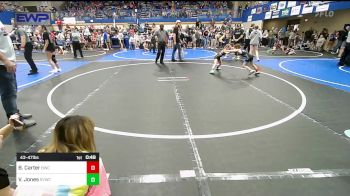43-47 lbs Quarterfinal - Brinley Carter, Bartlesville Wrestling Club vs Violet Jones, Springdale Youth Wrestling