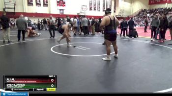 285 lbs Champ. Round 1 - Sven Lukner, Corban University vs Ali Ali, Western Washington University