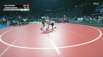 6A Boys 132 lbs Champ. Round 2 - Evan Lybarger, Mountainside Boys vs Darion Johnson, West Linn Boys