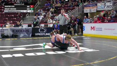 189 lbs Quarterfinal - Hunter Cox, Greenville vs Brady Brown, Derry Area