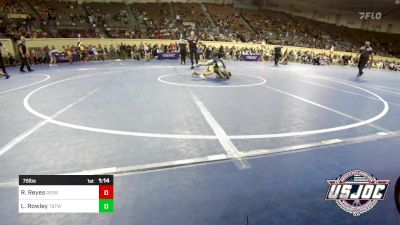 76 lbs Semifinal - Rudy Reyes, Derby Wrestling Club vs Landon Rowley, Topeka Blue Thunder