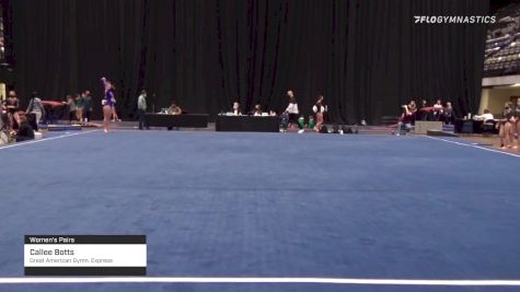 Callee Botts - Women's Pairs, Great American Gymn. Express - 2021 Women's Xcel Region 4 Championships