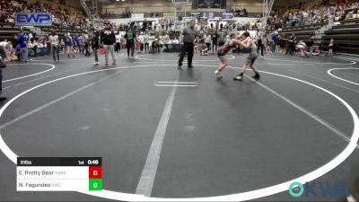 61 lbs Quarterfinal - Emerly Pretty Bear, Harrah Little League Wrestling vs Nathan Fagundes, Cache Wrestling Club