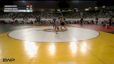 160 lbs Consi Of 8 #1 - Addison Pryor, Pryor Tigers Wrestling vs Kaydence Beale, Ada Junior High