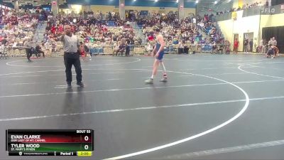 126 lbs Champ. Round 1 - Tyler Wood, St. Mary`s Ryken vs Evan Clarke, Our Lady Of Mt. Carmel