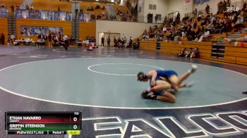 113 lbs Cons. Round 3 - Ethan Navarro, Liberty vs Griffin Steenson, Newberg
