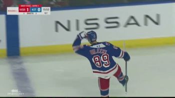 Alexander Bilecki Scores On Point Shot To Even Score For Kitchener