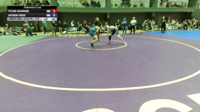 U16 FK - 144 lbs Cons. Round 2 - Tyler Hawkins, Cashmere Wrestling Club vs Jayden Cruz, Hillsboro Mat Club
