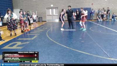 115 lbs Round 3 - Kimber Nelson, North County Grapplers vs Jordyn O`Neill, Team Scorpion Wrestling Club