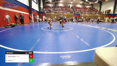 52-57 lbs Rr Rnd 2 - Trinity Jaramillo, Hilldale Youth Wrestling Club vs Kynlee Cary, Owasso Takedown Club