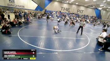 53 lbs Semifinal - Hayze Hatch, Empire Battle School vs Ole Madsen, Bear River Wrestling Club