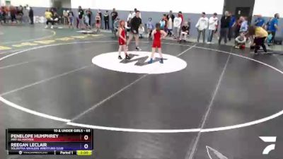 65 lbs Round 1 - Reegan LeClair, Soldotna Whalers Wrestling Club vs Penelope Humphrey, Mat-Su Matmen