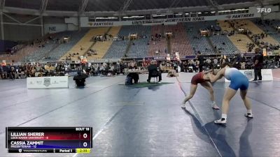 130 lbs 2nd Wrestleback (16 Team) - Cassia Zammit, Presbyterian vs Lillian Sherer, Lock Haven University