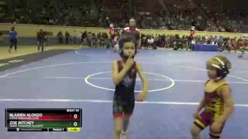 40 lbs Cons. Round 2 - BLAIDEN ALONZO, Cache Wrestling Club vs Zoe Ritchey, Texas Takedown Academy