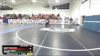 144 lbs Champ. Round 2 - Braden Priest, Bakersfield vs Wyatt Williams, Chico