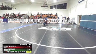 144 lbs Champ. Round 2 - Braden Priest, Bakersfield vs Wyatt Williams, Chico