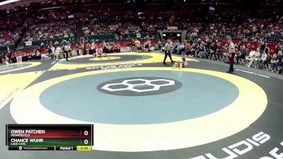 D3-106 lbs Cons. Round 3 - Owen Patchen, Monroeville vs Chance Wuhr, Lake Cath.