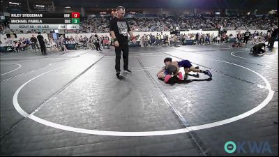 49 lbs Quarterfinal - Riley Stegeman, Raw Wrestling Club vs Michael Fabela, Chickasha Wrestling