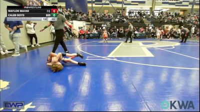 52 lbs 2nd Place - Waylon Macke, F-5 Grappling vs Caleb Boyd, Harrah Little League Wrestling