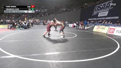 6A Boys 215 lbs Quarterfinal - Brandon Cook, Forest Grove Boys vs Jose Rivera, Willamette Boys
