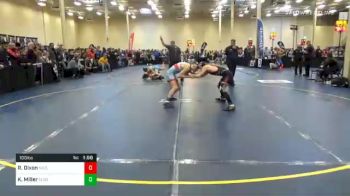 100 lbs Semifinal - Rory Dixon, Hazleton vs Klint Miller, Elco