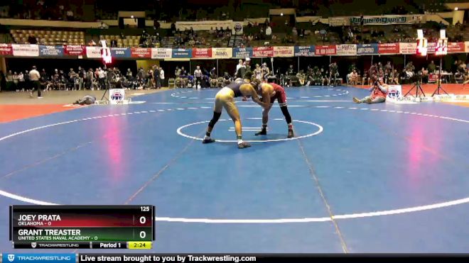125 lbs Finals (2 Team) - Grant Treaster, United States Naval Academy vs Joey Prata, Oklahoma