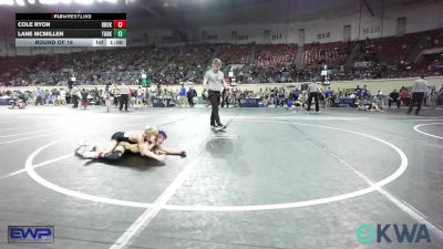 64 lbs Round Of 16 - Cole Ryon, Broken Arrow Wrestling Club vs Lane Mcmillen, Tonkawa Takedown Club